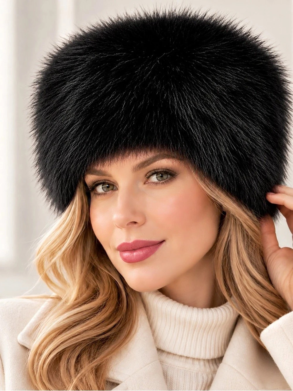 Black Faux Fur Hat! BRAND NEW!